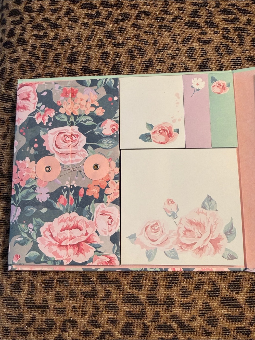 Monogram 'R' Floral Weekly Organizer - Mint & Pink - Picture 5 of 6